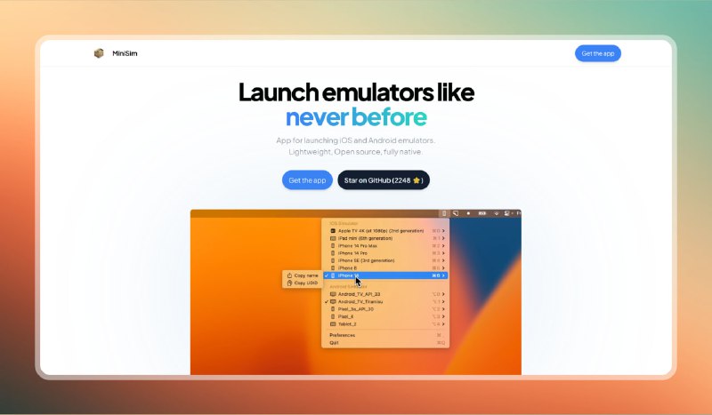 #mac #苹果 #安卓🟠iOS、Android模拟器 - MiniSim🟢介绍