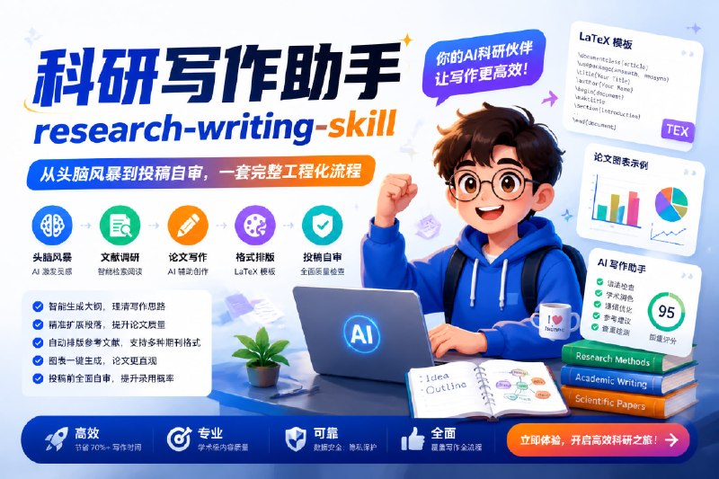 ✅一写论文就头大？1个Skill帮你搞定初稿！🏷标签
