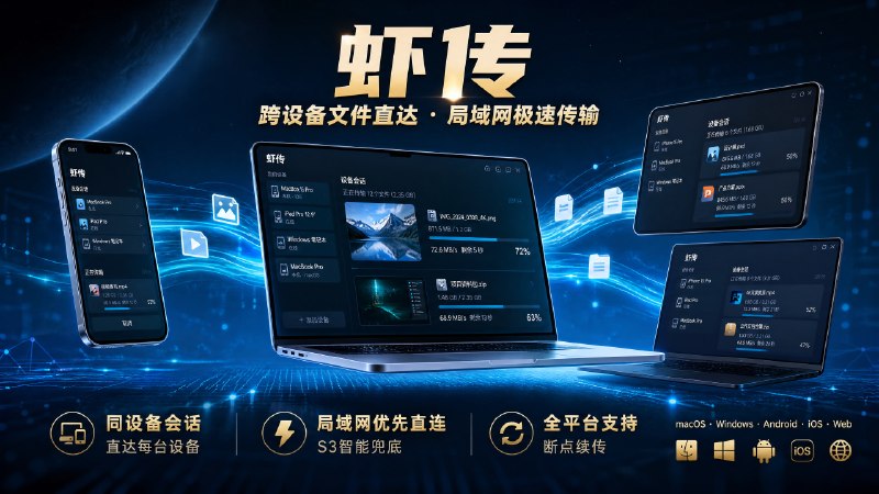 ✅跨设备文件传输 - 虾传🏷标签