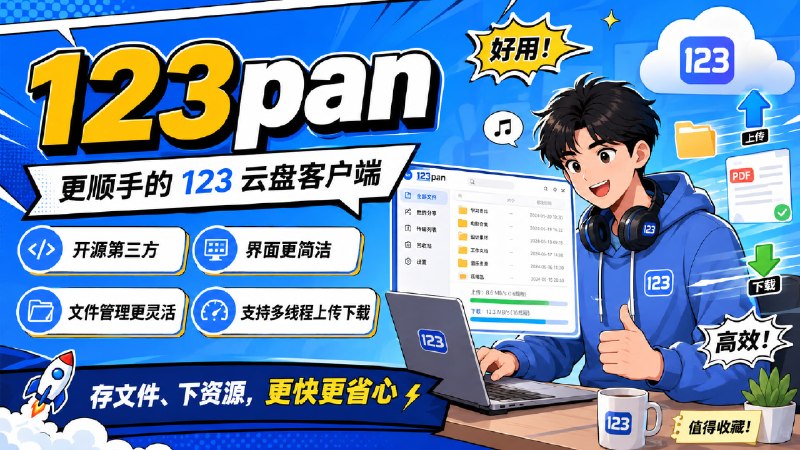 ✅免费开源第三方 123 云盘客户端🏷标签