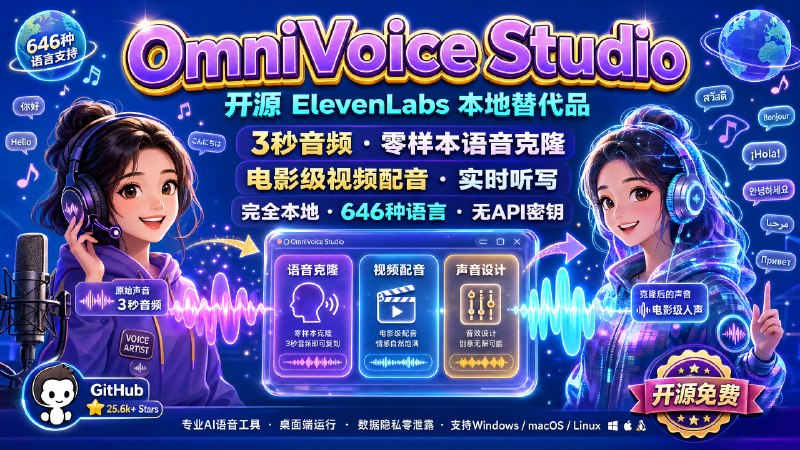 ✅免费本地离线 AI 语音克隆🏷标签