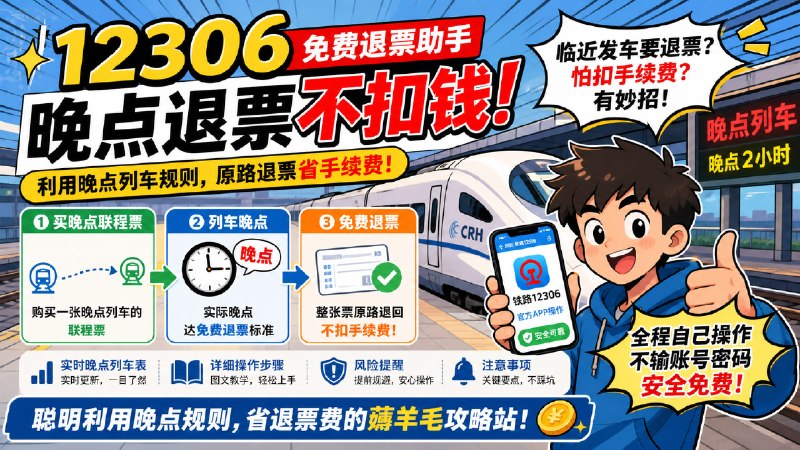 ✅旅行必备 - 12306免费退票助手🏷标签