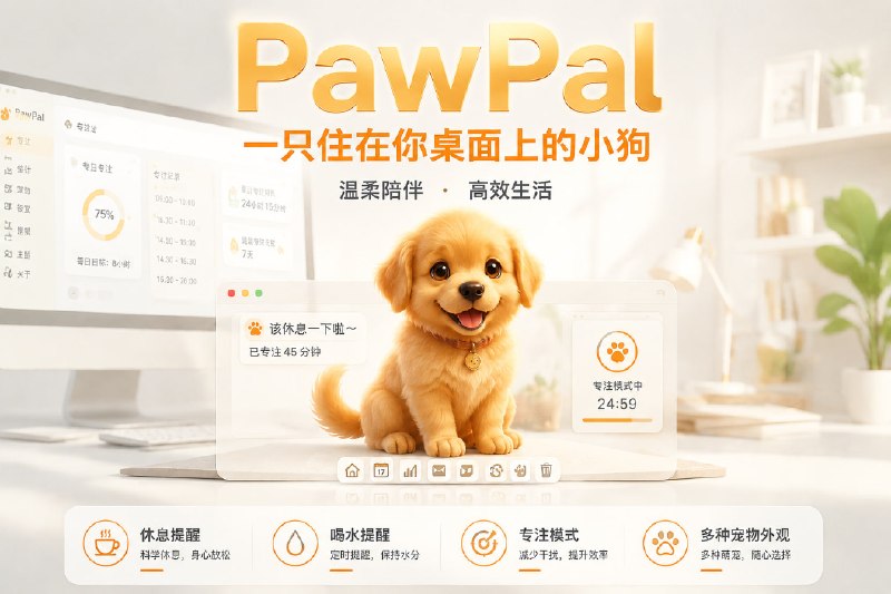 ✅一只住在桌面上的小狗 - PawPal🏷标签
