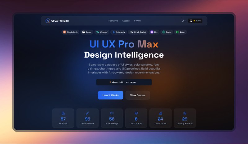 #ui #设计 #网站🟠斩获超 10K Star - UI UX Pro Max🟢介绍
