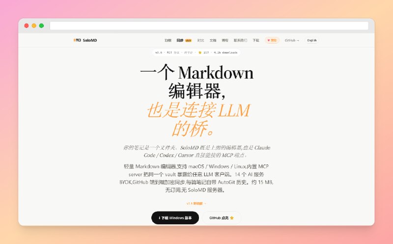 ✅轻量 Markdown 编辑器 - SoloMD⭐️标签