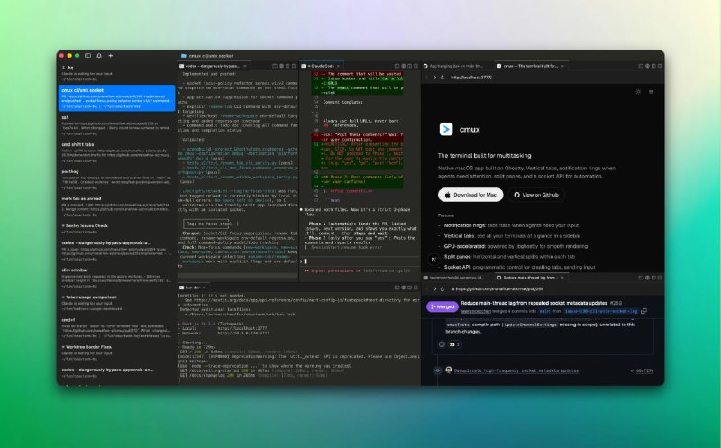 ✅AI 编程专属Mac终端 - Cmux ⭐️标签