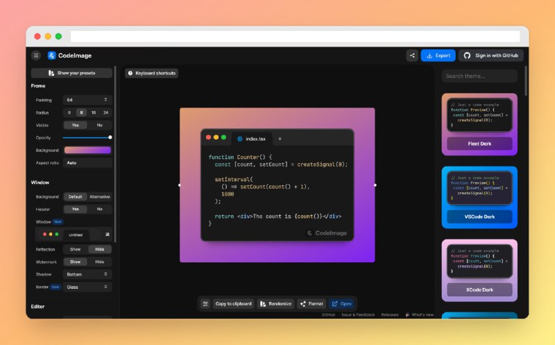 #代码 #图片 #网站🟠代码截图美化——CodeImage🟢介绍