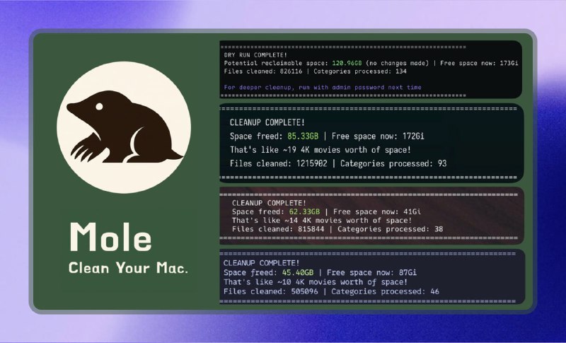 #mac #垃圾清理🟠Mac系统清理工具 - Mole🟢介绍