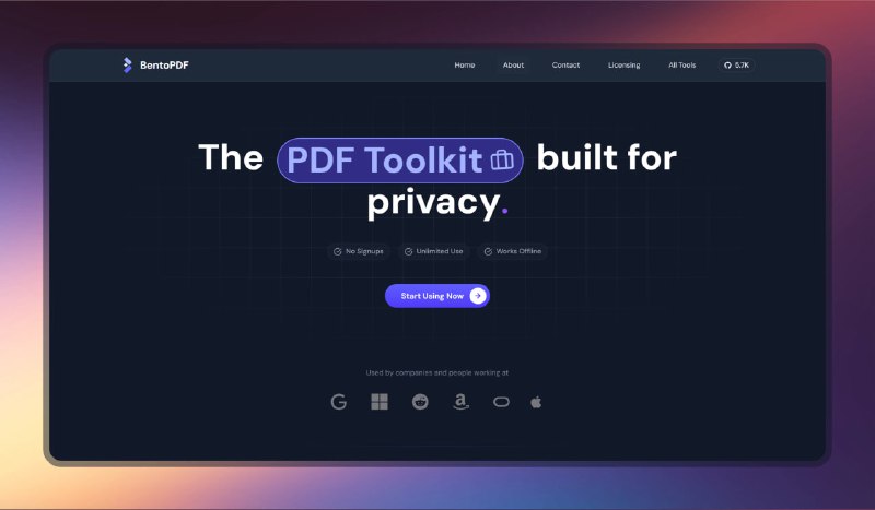 #pdf #网站🟠专注隐私的PDF工具站 - BentoPDF🟢介绍