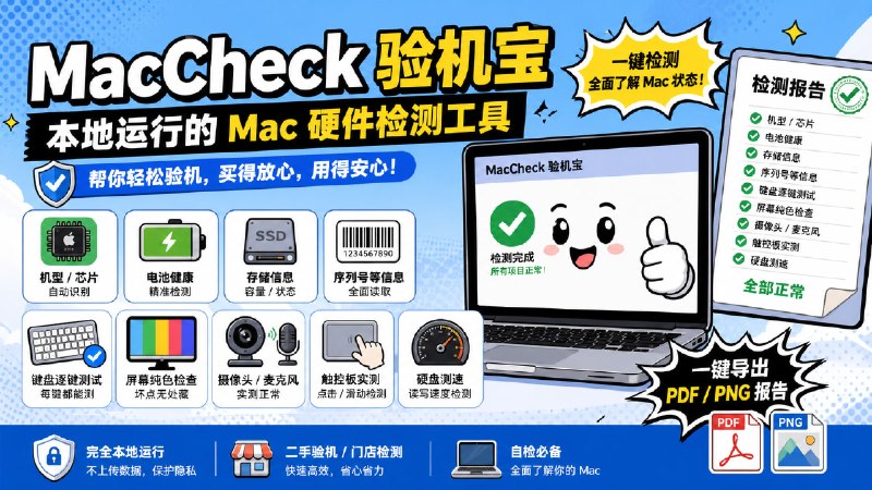 ✅一眼丁真 - MacCheck 验机宝🏷标签