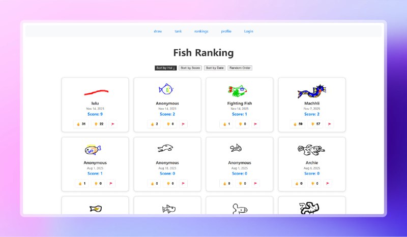 #画鱼 #网站🟠画个小鱼赛博放生 - Drawafish🟢介绍
