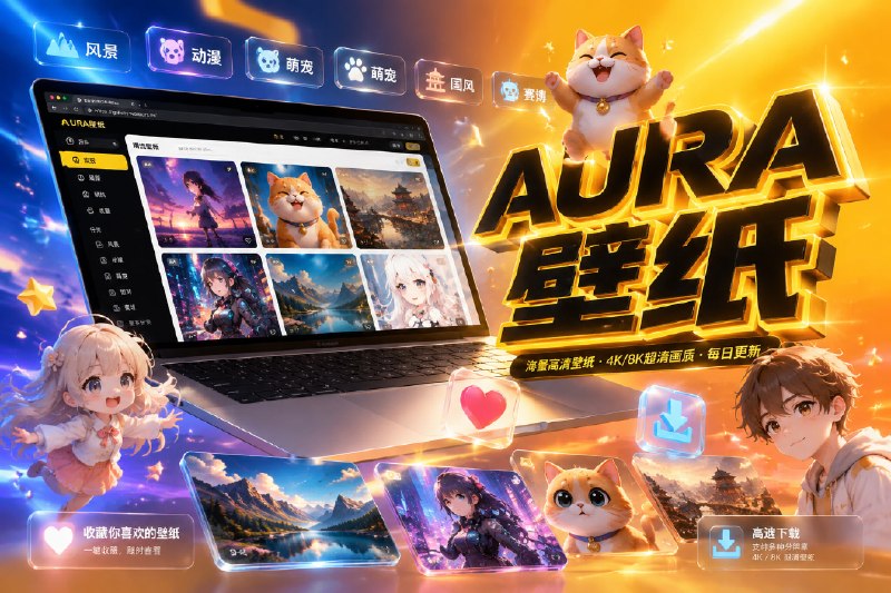 ✅纯粹简单优雅的壁纸网站 - AURA壁纸🏷标签