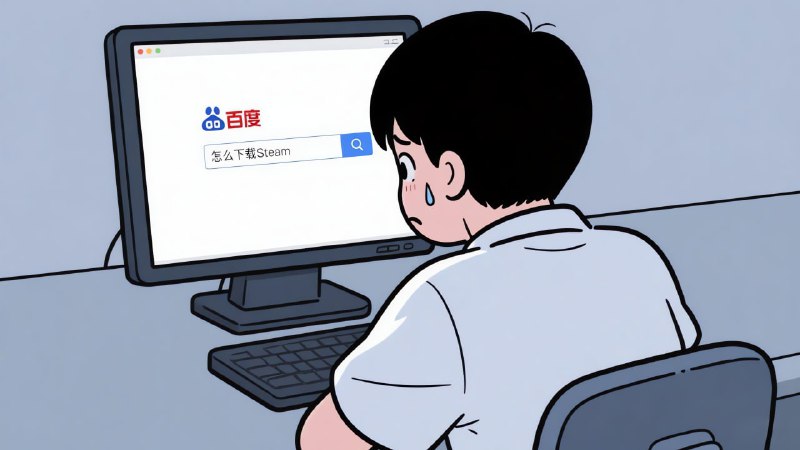▎讲个笑话一想到刚毕业的高中生拿到新电脑，结果连steam都不会下载，我就忍不住...💙如何下载Steam1.百度搜索360安全卫士2.点击下载按钮并直接安装3.安装成功并附赠小鸟壁纸×1